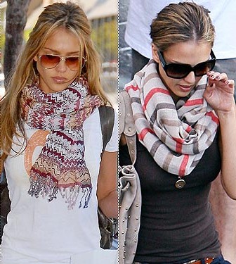  Jessica Alba Eşarp hem yaz hem de kışın kullanılabilen bir
